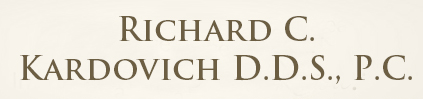 The image features a nameplate with names and titles, including Richard C. D.C. and Kardovich D.D.S., P.C. , indicating professional credentials of individuals associated with dental care services.